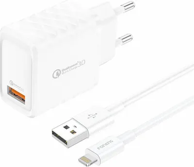 Image de Foneng Eu54 18W Usb-A, 3A (White) Charger + Usb-A To Lightning Cable