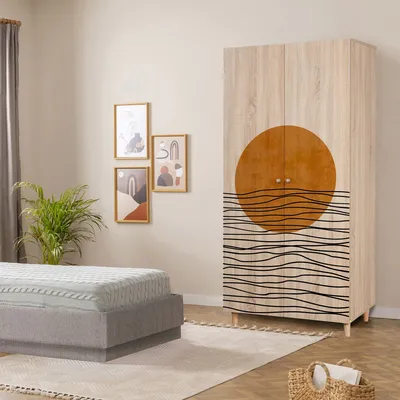 Obrázek produktu pro Skye Decor, Lidya 2 -974, Kleiderschrank, Sonomo, 100% MELAMINBESCHICHTETE SPANPLATTEN, 90 x 52 x 192 cm