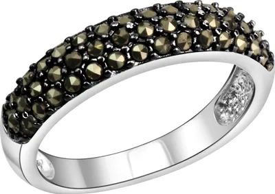 Zdjęcie produktu dla Pierścionek Zeeme Gemstones ze srebra 925 rodowanego z 43 kamieniami markazytowymi