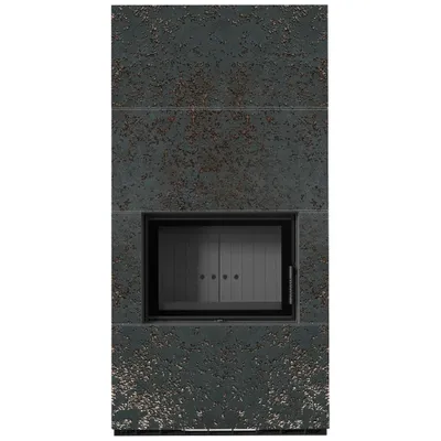 Immagine prodotto di Kit caminetto KRATKI FLOKI BOX 8 kW Ø 160 Sinterizzazione al quarzo OXIDE NERO rivestimento nero