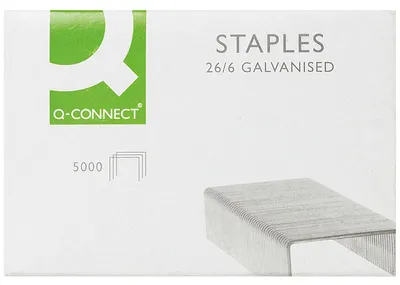 Image de Q-Connect KF27001, agrafeuses, agrafes de 26 x 6 mm, boîte de 5000 pièces