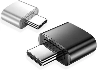 Produktbild von USB C Adapter 2er Set schwarz silber für MacBook Pro