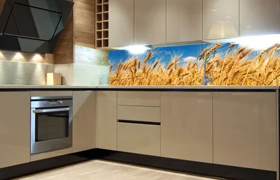 Produktbild von Küchenrückwand Folie selbstklebend WEIZENFELD 180 x 60 cm - Klebefolie - Dekofolie - Spritzschutz für Küche -