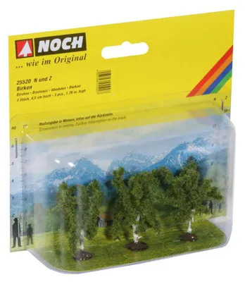 3 Birken Modellbau-Set, Kunststoff, grün, 13,8 x 14,2 x 4,0 cm