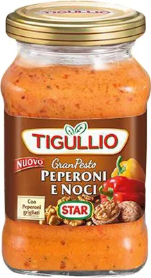 Produktbild von 12x Star Tigullio GranPesto Pesto Peperoni e Noci Peperoni und Walnüsse 190g Sauce Kochsaucen