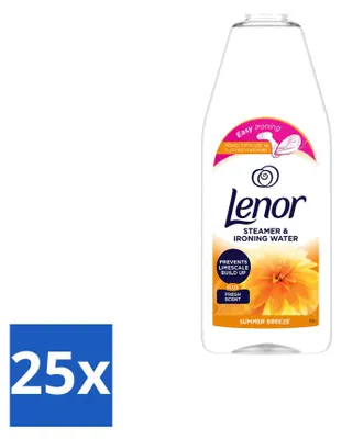 Productafbeelding van 25 x Lenor Stoomstrijkvloeistof Summer Breeze - 1000 ml - Voordeelverpakking - 25 stuks
