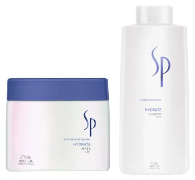 Produktbild von Wella SP System Professional Hydrate Set Shampoo 1000 ml + Mask 400ml