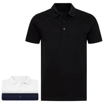 Produktbild von Mivaro Herren 3er Pack Poloshirts Schwarz / Weiß / Dunkelblau - aus 100% Baumwolle - kurzarm Polo mit Kragen & 3-Knopf-Leiste, Regular Fit, Piqué Stoff, Atmungsaktiv, große Größen XS bis 5XL