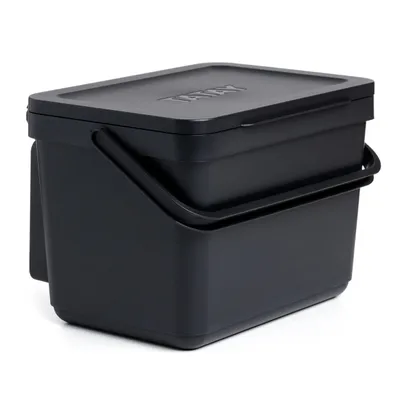 Produktbild von Tatay Organischer Smarter Mülleimer Mit Halterung 6l Schwarz  Schwarz One Size