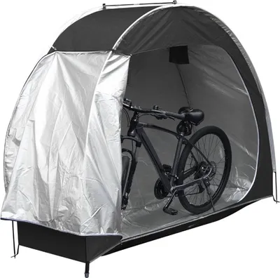Immagine prodotto di Capannone di stoccaggio per biciclette 210d Oxford tessuto impermeabile coperture ponte all'aperto tenda nero