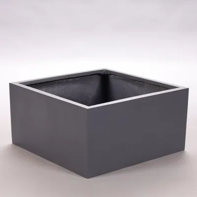 Produktbild von Elegant Einrichten | Pflanzkübel | Fiberglas | niedrige quadratisch | 50x50x20cm | anthrazit-metallic.