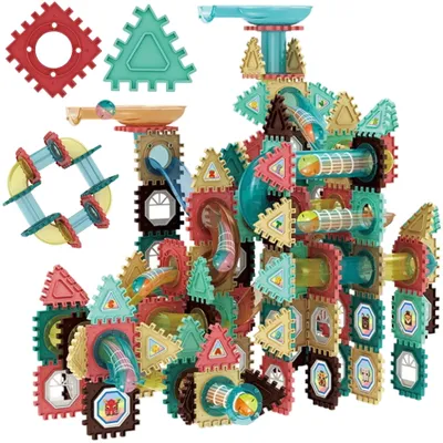 Image de Ensemble éducatif Woopie 3D avec blocs de construction et circuit à billes, 228 pièces.