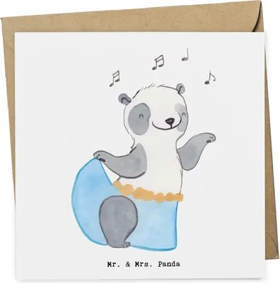 Produktbild von Mr. & Mrs. Panda Klappkarte Panda Bauchtanz - Weiß - Geschenk, anlasskarte, doppelkarte, Glückwunschkarte, faltkarte, Grußkarte, Orientalischer Tanz, Tanzen