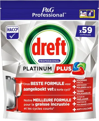Image de Pastilles lave-vaisselle Dreft Platinum Plus Regular Tout-en-un - 59 pastilles