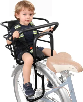 Image de Siège enfant pour vélo arrière - Siège pour enfant - Conduite en toute sécurité - Repose-pieds réglables - De 18 mois à 8 ans - Noir