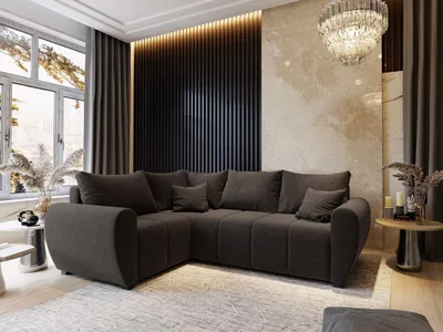 Produktbild von Masseno Ecksofa MADISON L L-S mit Schlaffunktion L-Form, Sofa mit Bettkasten, Wohnzimmersofa, Couch, Soffa, Bettsofa, Couchgarnitur- Braun, SAWANA 16