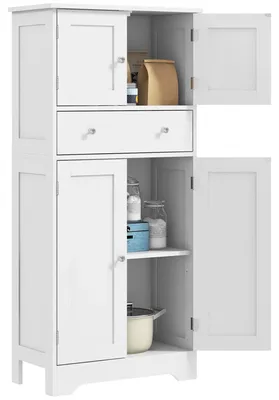 Image de Armoire de buffet pour cuisine - Armoire de cuisine - Avec étagères et tiroir - Étagères réglables - Bois massif - Largeur 100 cm - Vert armée