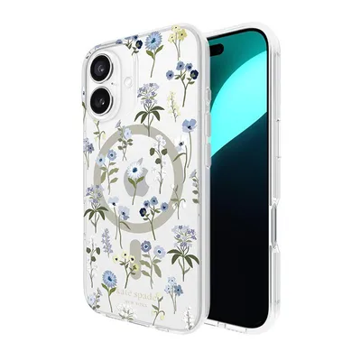 Produktbild von Kate Spade, iPhone 16 Hülle Precious Bloom Muster MagSafe Kompatibel, Weiß