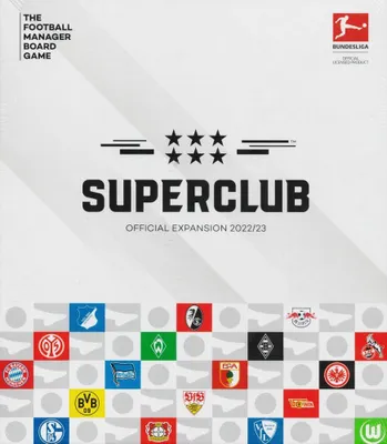Produktbild von Superclub Bundesliga Erweiterung 2022/23 Fußballmanager Kartenspiel 234 Spielerkarten alle 18 Bundesligavereine mit Draft-Board