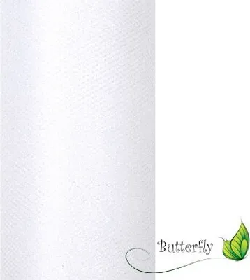 Produktbild von Glitzer Tüll 15cm, 9 Meter, Farbe:008 weiß