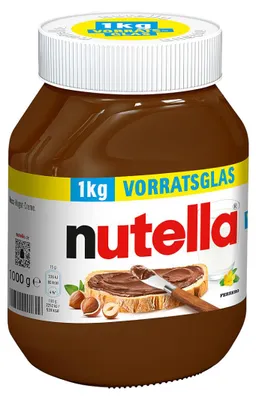 Image de Crème de noisettes et de nougat Ferrero consistance crémeuse pot de stockage 1000g