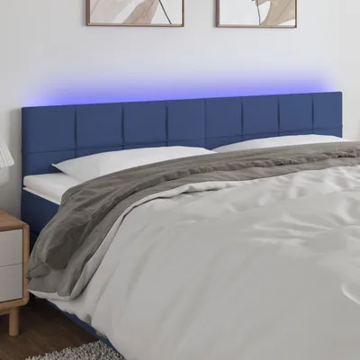Produktbild von [Home] LED Kopfteil Blau 160x5x78/88 cm Stoff , Neue Mode 2024 im häuslichen Leben