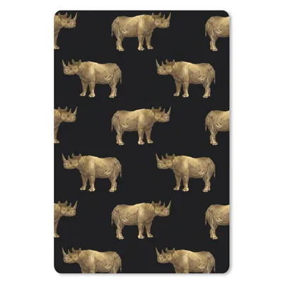 Produktbild von MuchoWow® Mauspad Mousepad Muster - Nashorn - Gold - Schwarz 18x27 cm - Mousepads - Maus Mat - Pad - Mausunterlage