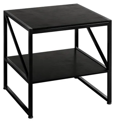 Produktbild von Beistelltisch 50 cm quadratisch, Nachttisch für Wohnzimmer und Schlafzimmer, kleiner Tisch, schwarz