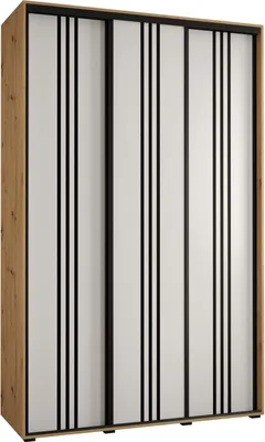 Produktbild von MEBLE KRYSPOL Davos 6 Schrank, drei Türen - 235,2x160x45 cm - Artisan Weiß Schwarz