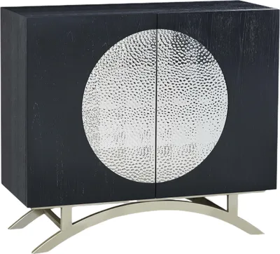 Immagine prodotto di FURNLUX Credenza elegante nera e argento 100 cm / Colore principale: Nero / Dimensioni: 100 x 89 x 40 cm