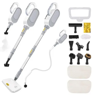 Immagine prodotto di Pulitore a vapore multifunzione - Mocio a vapore manuale - Alta temperatura - 1400–1600W - 20–25 minuti di vapore - Spina EU a 220V - Bianco