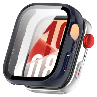 Produktbild von Für Huawei Watch Fit 4 Kunststoff Watch Hülle + Tempered 9H Hart Glas Dunkelblau