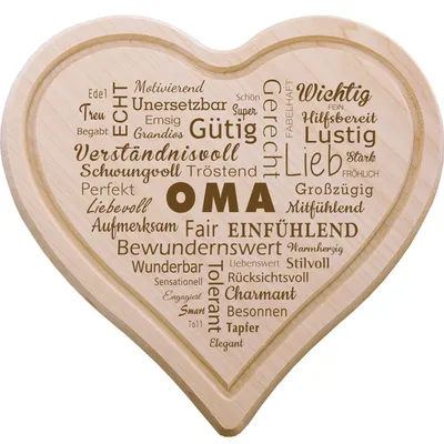 Produktbild von Hartförmiger Holz-Snacktisch mit Gravur