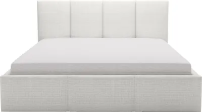 Produktbild von FEDVE Polsterbett Celano Slim aus Chenille-Stoff 160x200 cm, Weiß