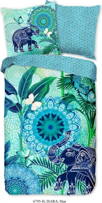 Produktbild von Duvet cover HIP 155x220 + 1* 80x80 cm - mandalas, leaves and an elephant