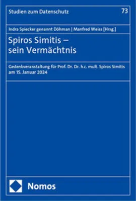 Produktbild von Spiros Simitis - sein Vermächtnis