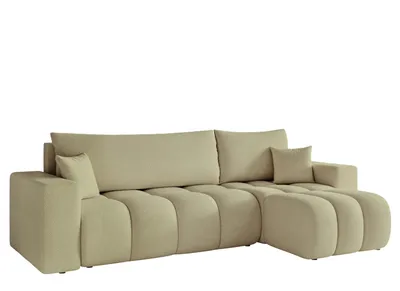 Produktbild von Universelles Ecksofa Liverno L mit Schlaffunktion Centaur 13 Salbeigrün Boucle Bettkasten