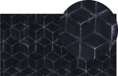 Obrázok produktu pre BELIANI Koberec z umelej zajačej kožušiny čierny 80 x 150 cm umelá polyesterová kožušina mäkký huňatý s vysokým vlasom