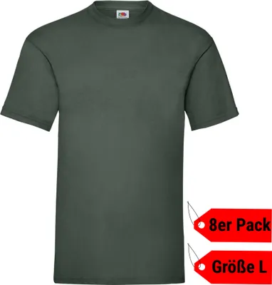 Produktbild von 8er Pack FRUIT OF THE LOOM Valueweight T Herren Damen T-Shirt, Flaschengrün, Größe L