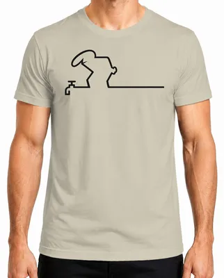 Immagine prodotto di T-shirt da uomo, linea "Strichmännchen Osvaldo Balum Retro Cavandoli", colore: naturale, taglia: XL