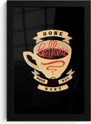 Produktbild von MuchoWow® MuchoWow® Gerahmtes Poster Kaffee - Sprichwörter - Vintage - Zitate - Eine Dosis Koffein tut nicht weh 20x30 cm - Poster mit zchwarzem Bilderrahmen - Drucken - Bilder Poster im Rahmen