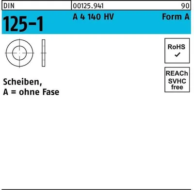 Produktbild von Reyher  Scheiben DIN 125 A 4 140 HV A 43 A 4 (10 Stück)