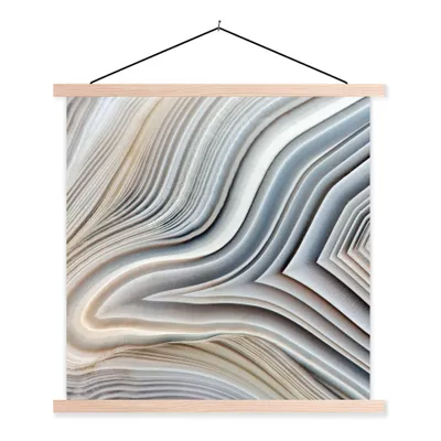 Produktbild von MuchoWow® Textilposter Marmoroptik - Stein - Linien - Luxus - Marmor 60x60 cm mit holzfarbenen Rahmen - Wanddekoration