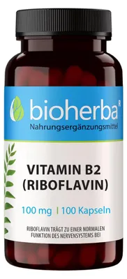 Produktbild von Bioherba Vitamin B2 (Riboflavin) 100 mg 100 Kapseln