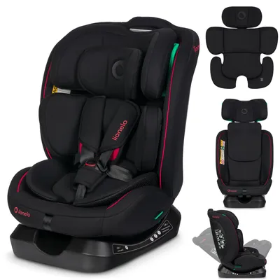 Image de Siège auto Lionelo Aart i-Size, de la naissance à 12 ans, 40-150 cm, large plage de réglage, protection latérale supplémentaire, R129/03, noir et rouge