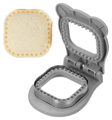 Krustenloser Sandwichschneider, quadratisch, 1 Stück, grau