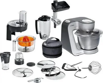 Produktbild von Bosch MUM59S81DE, 3,9 l, Schwarz, Edelstahl, 0,5 l, Mixen, Störung, Tätigkeit, 3 Disks