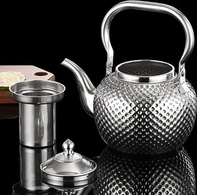 Produktbild von Rostfreier Edelstahl-Teekessel 2,0 l für Induktion, Gold, mit Sieb