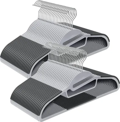 Produktbild von Songmics Kleiderbügel Kunststoff 50er Set Non Slip Grau