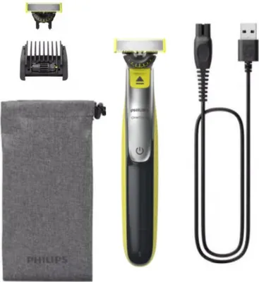 Immagine prodotto di Philips OneBlade 360 QP2734/31 Face, Folienschaber, Grau, Limette, Tecnologia per seguire i contorni, Sistema a doppia protezione, Lama 360, QP210, QP220, QP230, QP610, QP620, QP410, QP420, Akku, Ioni di litio (Li-Ion)